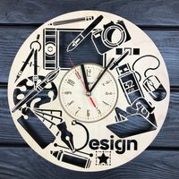 Kunst Und Design Wanduhr Geschenk Für Männer Frauen 5. Jahrestag Personalisieren Poster Custom Art Wandbehang von MrWoodGifts