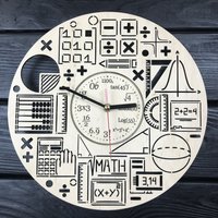 Mathe Zeichen Wanduhr Geschenk Für Männer Frauen 5. Jahrestag Personalisierte Poster Benutzerdefinierte Wandbehang Holz Cutout von MrWoodGifts