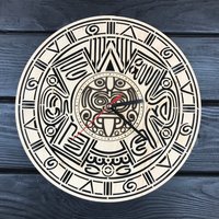 Mayan Kalender Wanduhr Holz Geschenk Für Männer Frauen 5. Jahrestag Personalisieren Poster Custom Maya Hängend von MrWoodGifts