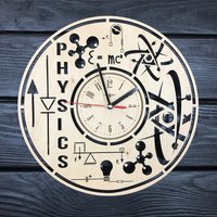 Physik Wanduhr Geschenk Für Männer Frauen 5. Jahrestag Personalisieren Poster Custom Holz Hängende Dekor von MrWoodGifts