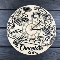 Schokolade Wanduhr Geschenk Für Männer Frauen 5. Jahrestag Personalisieren Poster Custom Wandbehang Holz Wanddekoration von MrWoodGifts