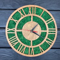 Uhr Mit Dekorativem Moos Geschenk Für Männer Frauen 5. Jahrestag Personalisieren Original Wandschild Benutzerdefiniertes Aufhängen von MrWoodGifts