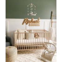 Benutzerdefinierte Holz Namensschild Für Kinderzimmer, Personalisierte Baby Name Wanddekor, Buchstaben Neugeborenen Zeichen, Geschichtetes von MrWoood