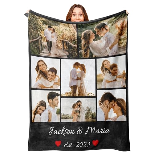 Mraxovid Personalisierte Decke, Individuelle Fotos Decke, Erinnerungsgeschenk Mit Foto und Text Decke Geschenk, Geschenk für Ihn Sie zum Valentinstag, 100x125cm von Mraxovid