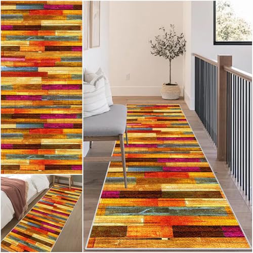 Läufer Teppich für Flur 100 x 400 cm rutschfest Teppichläufer Flur Teppich Läufer Küche Schmutzfangmatte Küchenteppich Waschbar Bettvorleger Eingangsteppich Küchenläufer Teppich Schlafzimmer Fußmatte von Mreoqja