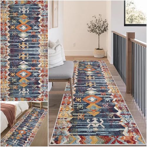Läufer Teppich für Flur 65 x 430 cm rutschfest Teppichläufer Flur Teppich Läufer Küche Schmutzfangmatte Küchenteppich Waschbar Bettvorleger Eingangsteppich Küchenläufer Teppich Schlafzimmer Fußmatte von Mreoqja