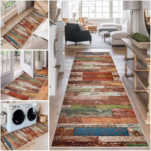 Teppich Läufer Flur Waschbar Küchenteppich 120 x 140 cm rutschfest Flurteppich Küchenläufer Fußmatte Eingangsmatte Teppichläufer Flur Läufer Teppich für Küche Eingang Schlafzimmer Korridor Waschküche von Mreoqja