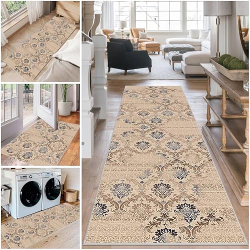Teppich Läufer Flur Waschbar Küchenteppich 40 x 140 cm rutschfest Flurteppich Küchenläufer Fußmatte Eingangsmatte Teppichläufer Flur Läufer Teppich für Küche Eingang Schlafzimmer Korridor Waschküche von Mreoqja
