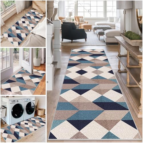 Teppich Läufer Flur Waschbar Küchenteppich 40 x 80 cm rutschfest Flurteppich Küchenläufer Fußmatte Eingangsmatte Teppichläufer Flur Läufer Teppich für Küche Eingang Schlafzimmer Korridor Waschküche von Mreoqja