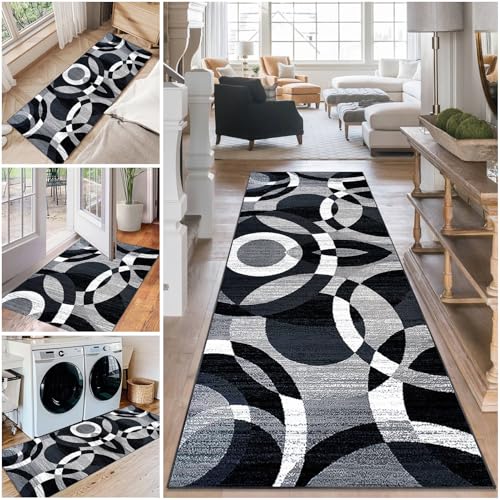 Teppich Läufer Flur Waschbar Küchenteppich 50 x 70 cm rutschfest Flurteppich Küchenläufer Fußmatte Eingangsmatte Teppichläufer Flur Läufer Teppich für Küche Eingang Schlafzimmer Korridor Waschküche von Mreoqja