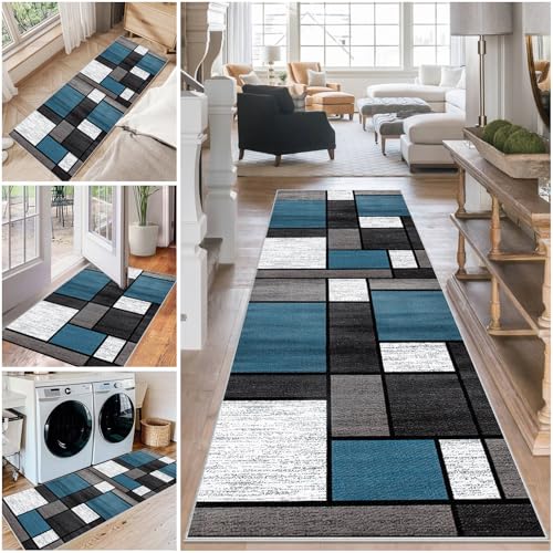 Teppich Läufer Flur Waschbar Küchenteppich 70 x 400 cm rutschfest Flurteppich Küchenläufer Fußmatte Eingangsmatte Teppichläufer Flur Läufer Teppich für Küche Eingang Schlafzimmer Korridor Waschküche von Mreoqja