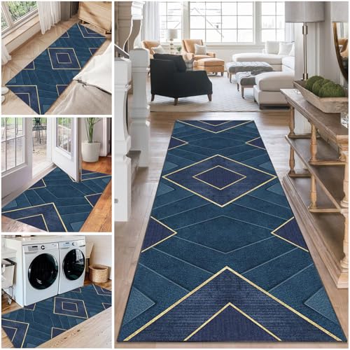 Teppich Läufer Flur Waschbar Küchenteppich 80 x 140 cm rutschfest Flurteppich Küchenläufer Fußmatte Eingangsmatte Teppichläufer Flur Läufer Teppich für Küche Eingang Schlafzimmer Korridor Waschküche von Mreoqja