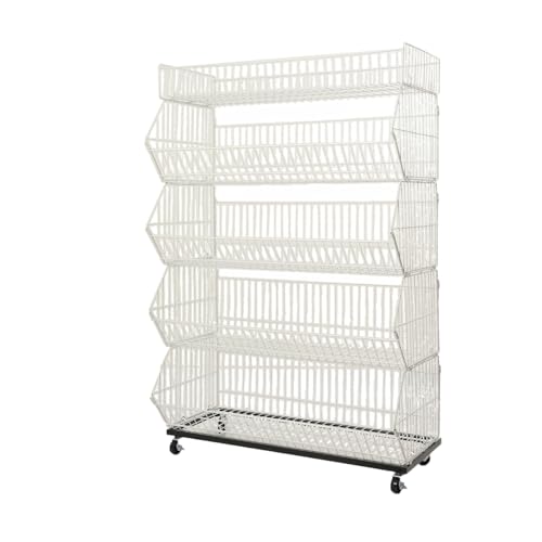 Mreryyse 5 Etagen Retail Display Rack, Snack Candy Retail Storage Racks mit Freilauf, abnehmbare Supermarkt Küche Lagerung Regal, 25KG belastbar, Gondola Einzelhandel Regal Display Cart 90x43x136CM Mreryyse 5 Etagen Retail Display Rack, Snack Candy Retail Storage Racks mit Freilauf, abnehmbare Supermarkt Küche Lagerung Regal, 25KG belastbar, Gondola Einzelhandel Regal Display Cart 90x43x136CM von Mreryyse