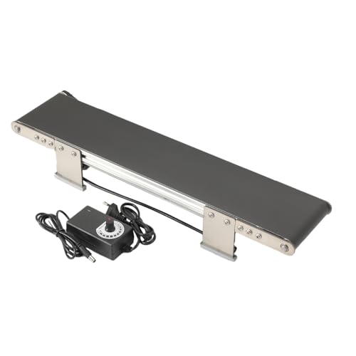 Mreryyse Mini Desktop Förderband, Aluminiumlegierung Elektrisches förderautomat 49x10cm, 37-Getriebemotor, Desktop-LogistikföRderer Industrielles Kleines FöRderband, AC 100-240V von Mreryyse
