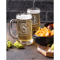 Monogramm Bierkrug | Trauzeuge Geschenk Personalisierter Bierglas Hausbar Glas Urlaub von Mridulshandcrafts