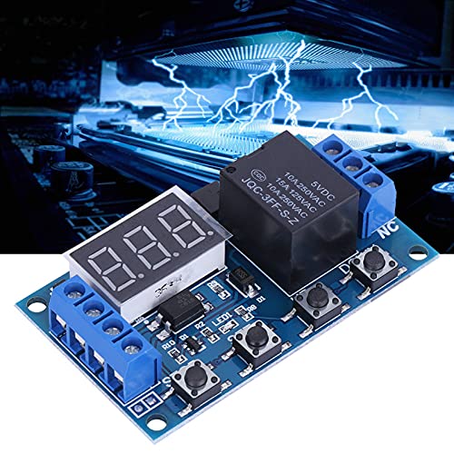 Mrisata DC 6 V 30 V Triggerverzögerung Ein/Aus-Zyklus Timer-Relais-Schaltmodul mit Ziffern-LED-Anzeige, Micro-USB, 5 V Einschalttimer, 5 X 5 X 5 Cm von Mrisata