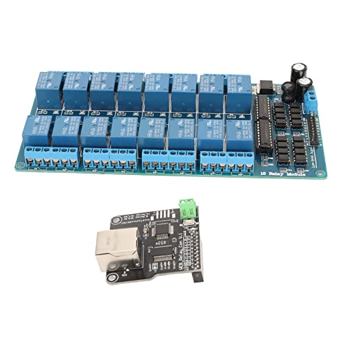 Mrisata Ethernet-Relais, 16-Kanal-Relaismodul, 5-V-Ethernet-Controller, Netzwerk-Webserver, 16-Kanal-Relaismodul, RJ45-Schnittstelle Smart Home von Mrisata