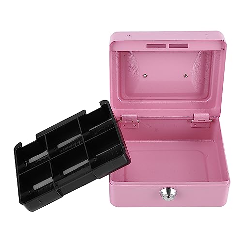 Mrisata-Safe, Mini-Sicherheitsbox, Geld-Safe, 1 Stück, Mini, Tragbar, Stahl, Abschließbar, für Bargeld, Geld, Münzen, Safe, Sicherheitsbox für den Haushalt, Rosa (Rosa) von Mrisata