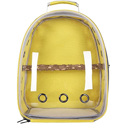 Vogelträger-Rucksack, Haustier-Reiseträger mit Stehender Sitzstange, Vogelträger-Rucksack, Atmungsaktive Tasche Papageien, Leichter Reisekäfig, Raumkapsel, Transparenter (A) von Mrisata