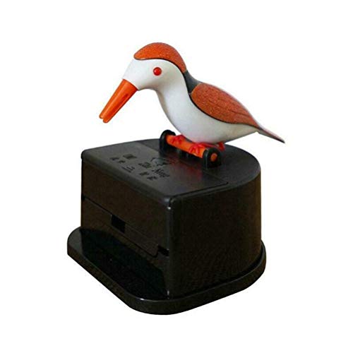 Zahnstocherspender, Automatischer Vogel-Zahnstocherkasten, Vogelspecht-Zahnstocherspender, Tisch-Zahnstocherbox, Aufbewahrungsbox, Tragbare Heim- und Küchendekoration (Orange) von Mrisata