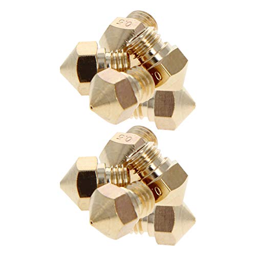 MroMax 0,5 mm 3D-Drucker-Düsenkopf M7-Gewinde, Ersatz für MK10 1,75 mm Filament-Extruder-Druck, Messingdüse, 10 Stück von MroMax
