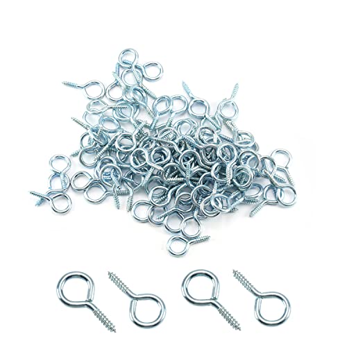 MroMax 100 Stück 2 cm kleine Schraubösen Haken selbstschneidende Schrauben Metall Schraubhaken Ringhaken blau von MroMax