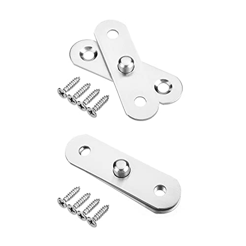 MroMax 2 Sets Edelstahl 360 Grad Drehung versteckte Tür Pivot Scharniere für Tür Schrank Schrank Silber Ton 57 x 16 mm von MroMax