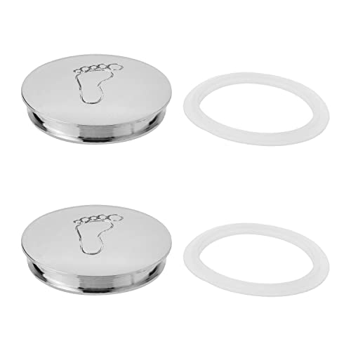 MroMax 2 Stück Waschbecken Click Zinklegierung 42 mm Durchmesser Pop Up Push Button Drain Stopper Silberton von MroMax