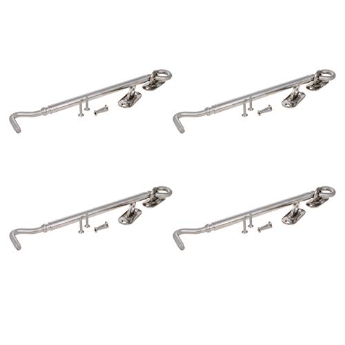 MroMax 20,3 cm Kabinenhaken Öse Riegel Tor Tür Drehgelenk Fenster Tür Haken Edelstahl mit Befestigungsschrauben 4 Stück MroMax 20,3 cm Kabinenhaken Öse Riegel Tor Tür Drehgelenk Fenster Tür Haken Edelstahl mit Befestigungsschrauben 4 Stück von MroMax