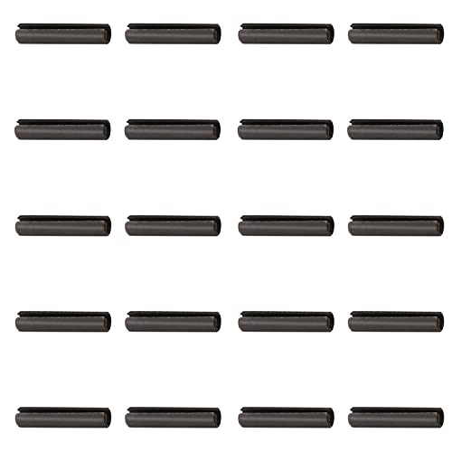 MroMax 20 Stück 0,2 x 1 cm (DXL) Dübelbolzen 2 mm x 10 mm Schlitzfederstift Karbonstahl geteilte Federspannung Rolle Regal Stützstift Befestigung Hardware schwarz Ton von MroMax
