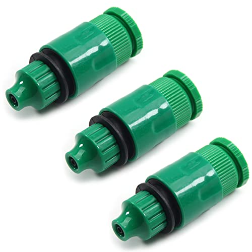 MroMax 3 Stück Schlauchhahnverbinder, verbunden mit G1/2 oder G3/4 Gewinde, geeignet für 4/7 mm Schlauch, Schnellverbinder, Schlauchadapter, Wasserhahndüse für Gartenbewässerungssystem, Grün von MroMax