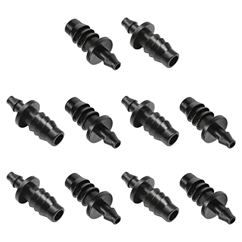 MroMax 30 Stück Barb Tropfrohrverbinder 8/12 Drehung 4/7 Schlauchverschraubung für Gartenbewässerungssystem, Kunststoff, schwarz von MroMax
