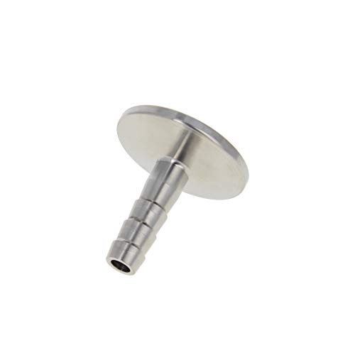MroMax 304 Edelstahl KF25 Flansch auf 10 mm Gummi-Schlauchstutzen-Adapter für Vakuum, silberfarben, 1 Stück von MroMax