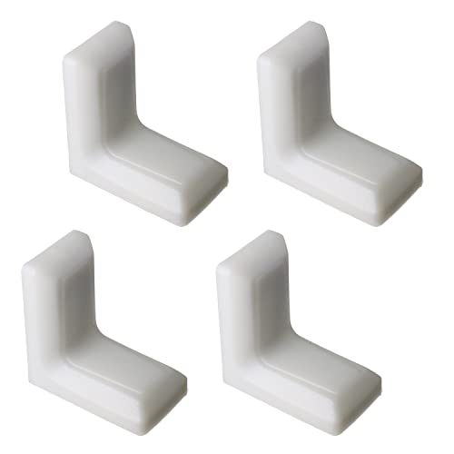 MroMax 4 Stück 2,9 x 2,9 x 1,8 cm L-förmige Winkelhalterung Metall Kunststoff Galvanik Behandlung Regal Eckstrebe Platte weiß von MroMax