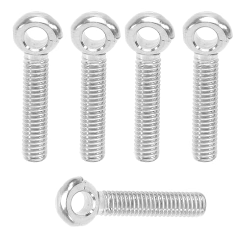 MroMax 5 Stück M6 x 30 mm Augenschraube Hebering Augenbolzen 304 Edelstahl Achsenstift Splintstift Schaft Dübel Bolzenring Schraube Schlaufe Loch Bolzen von MroMax