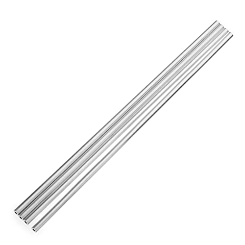 MroMax 6063 Aluminium-Rundrohr, 300 mm Länge, 6 mm Außendurchmesser, 3 mm Innendurchmesser, nahtloses Aluminium, gerades Rohr, silberfarben, 4 Stück von MroMax