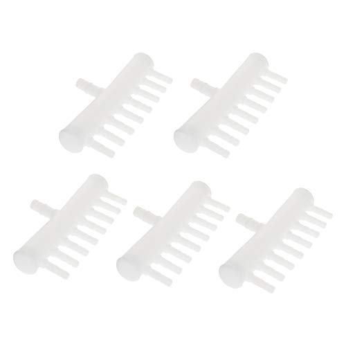 MroMax 8 mm bis 4 mm Aquarium-8-Wege-Luftleitung, Kunststoff-Splitter, Luftpumpen-Schlauchverbinder für Luftstromdiffusion, 5 Stück von MroMax