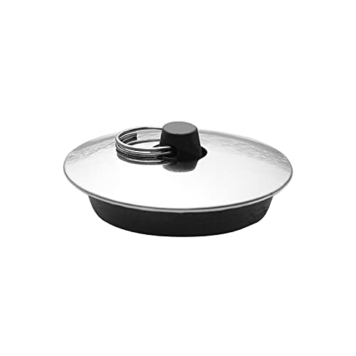 MroMax Abflussstopfen aus Edelstahl, 39 mm, mit Ring, für Badewanne, Küche, Badezimmer, Silber, Schwarz, 1 Stück von MroMax