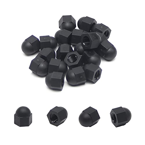 MroMax Acorn Sechskant-Hutmuttern M6 aus Nylon, dekorative Hutmutter für Schrauben, Bolzen, Schwarz, 20 Stück MroMax Acorn Sechskant-Hutmuttern M6 aus Nylon, dekorative Hutmutter für Schrauben, Bolzen, Schwarz, 20 Stück von MroMax