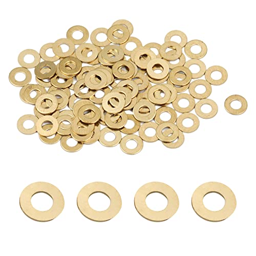 MroMax Flache Kupfer-Unterlegscheiben 0,3 cm x 0,7 cm x 0,1 cm (Innendurchmesser x Außendurchmesser x T) für Schraubenbolzen, 100 Stück von MroMax