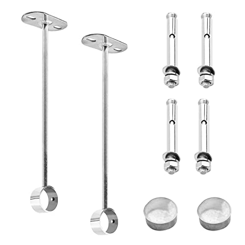 MroMax Gardinenstange, Deckenhalterung, 32 mm, Schrankstangenhalterung, Edelstahl, Stangenendstützen für Schlafzimmer, Schrank, Kleiderstange, Badezimmer und Wohnzimmer, Gardinenstange, 2 Stück MroMax Gardinenstange, Deckenhalterung, 32 mm, Schrankstangenhalterung, Edelstahl, Stangenendstützen für Schlafzimmer, Schrank, Kleiderstange, Badezimmer und Wohnzimmer, Gardinenstange, 2 Stück von MroMax