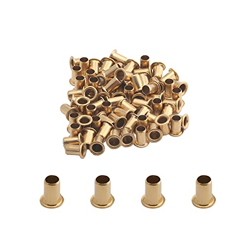 MroMax Hohlnieten, 0,8 cm x 0,5 cm (Länge x Außendurchmesser), Durchgangsloch, Kupfer, Hohlnieten, doppelseitig, Leiterplatte, 200 Stück von MroMax