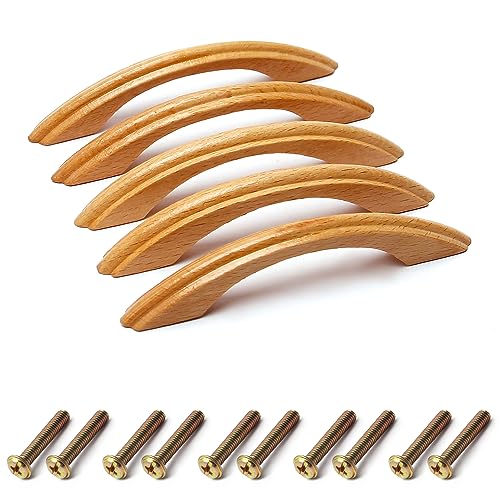 MroMax Holzknäufe, 96 mm Lochabstand 125 mm Länge, für Schrank, Möbel, Küche, Griffe für Kommode, Schublade, Kleiderschrank, 5 Stück MroMax Holzknäufe, 96 mm Lochabstand 125 mm Länge, für Schrank, Möbel, Küche, Griffe für Kommode, Schublade, Kleiderschrank, 5 Stück von MroMax