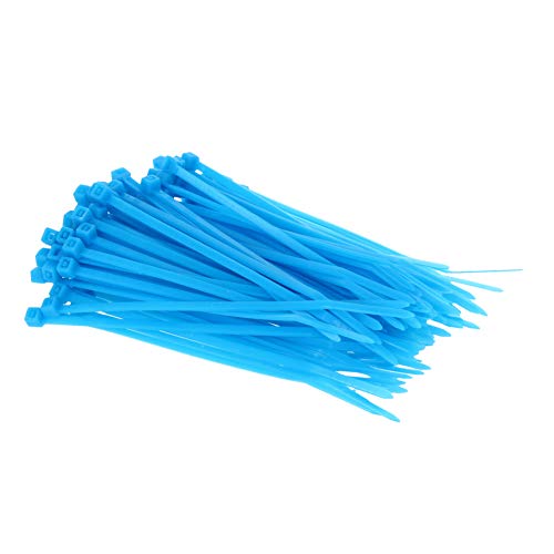 MroMax Kabelbinder aus Nylon, selbstsichernd, 9,4 x 0,2 cm (L x B), Blau, 100 Stück von MroMax