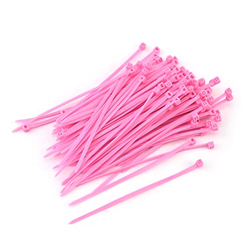 MroMax Kabelbinder aus Nylon, selbstsichernd, 9,4 x 0,2 cm (L x B), Rosa, 100 Stück von MroMax