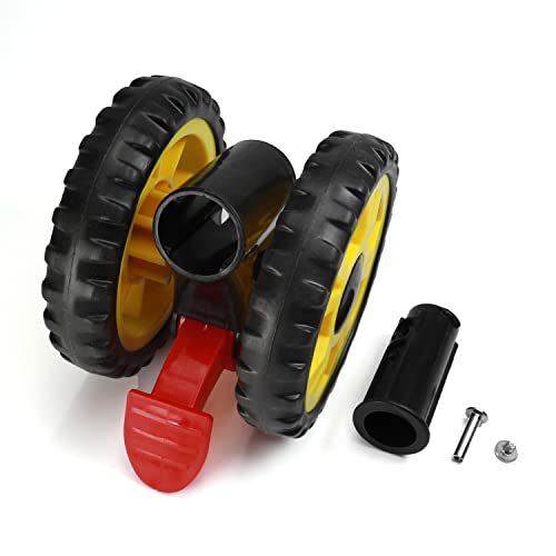 MroMax Kinderwagen-Rad-Set, Kunststoff, 9,2 cm, Bremsrad, 92 x 18 mm (Raddurchmesser x Raddicke), Schwarz / Gelb / Rot 1Pcs Foam 10.5cm Brake Wheel von MroMax