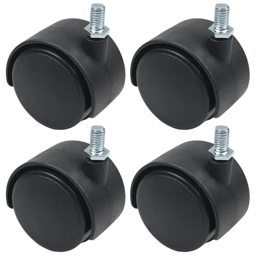 MroMax Lenkrollen, 5,1 cm, Nylon, 360 Grad, M8 x 13 mm, 4 Stück von MroMax