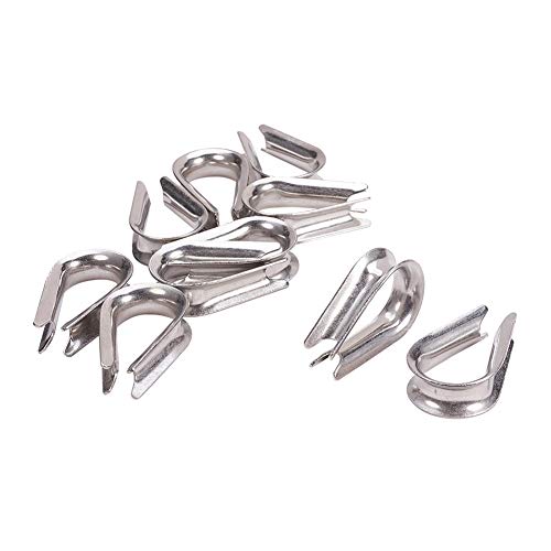 MroMax M10 304 Edelstahl-Drahtseil-Fingerhüte, für 10 mm Durchmesser, silberfarben, 10 Stück MroMax M10 304 Edelstahl-Drahtseil-Fingerhüte, für 10 mm Durchmesser, silberfarben, 10 Stück von MroMax