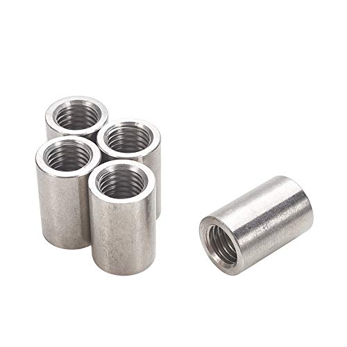 MroMax M14 x 20 x 30 mm Gewinde, runde Verbindungsmuttern aus Edelstahl 304, silberfarben, 5 Stück MroMax M14 x 20 x 30 mm Gewinde, runde Verbindungsmuttern aus Edelstahl 304, silberfarben, 5 Stück von MroMax