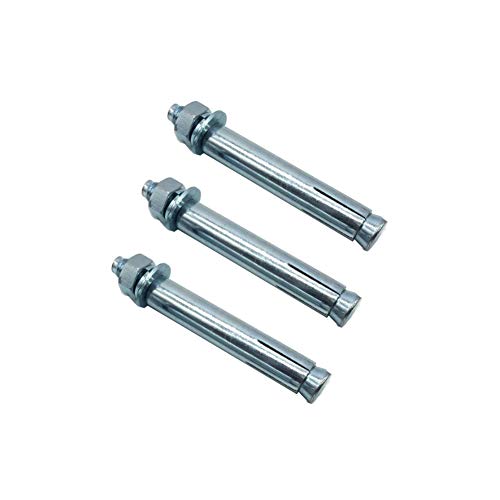 MroMax M16 x 100 mm verzinkter Karbonstahl-Dehnschrauben Sechskantmuttern Hülse Anker Verschluss für Zaun Home Installation Klimaanlage 4 Stück von MroMax